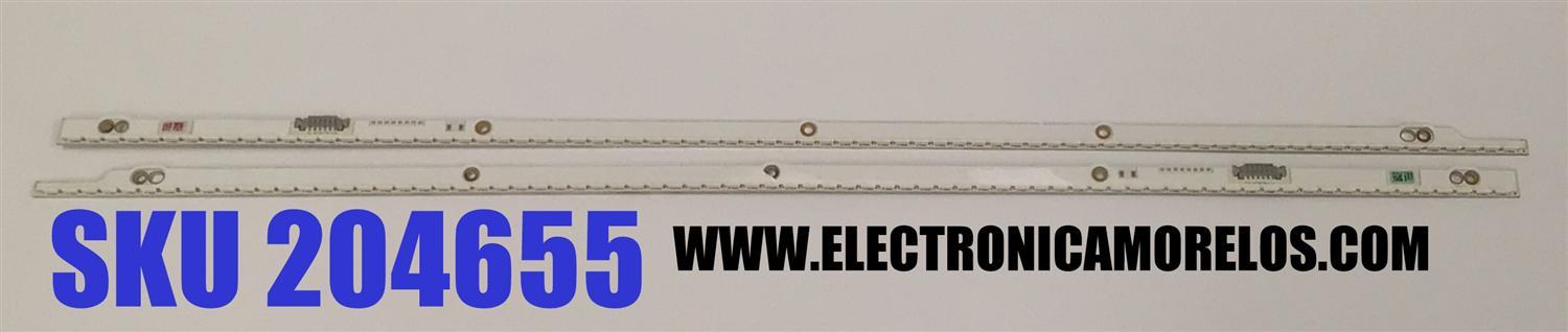 KIT DE LEDS PARA TV SAMSUNG ORIGINAL 2 PIEZAS / NUMERO DE PARTE SLED_2012SVS50 / SLED_2012SVS50_7032NNB_2D_LEFT76_REV1.0 120118 / SLED_2012SVS50_7032NNB_2D_RIGHT76_REV1.0 120118 / M430 H / PANEL LE500CGM-C1 / MODELO UN50ES6100F