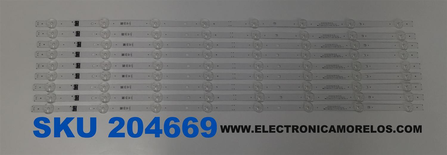 KIT DE LEDS ORIGINAL PARA TV LG 9 PIEZAS / NUMERO DE PARTE EAV65057501 / SSC_Y23_SLIM TRIDENT_75UR80_CSOT_S / SSC_Y23_SLIM TRIDENT_75UR80_CSOT_0.6PI_REV00_221026 / 28X1C / CS0T 750G4_D / PANEL NC750TQG-VCKHG / MODELO 75UT700PUA / 75UT7550AUA.BUSDLKR