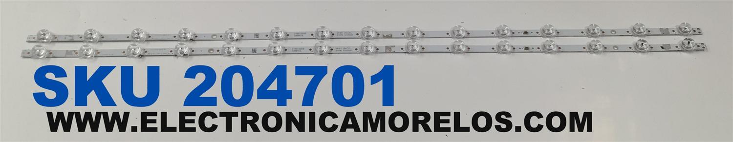 KIT DE LEDS PARA TV ORIGINAL 2 PIEZAS / NUMERO DE PARTE LB4305T / LB4305T V1_00 / 210BZ15D0B / 33MBHC0L / 24051 / 256246 / 31896 / 000002R / 8793A 20 / MODELO 43"