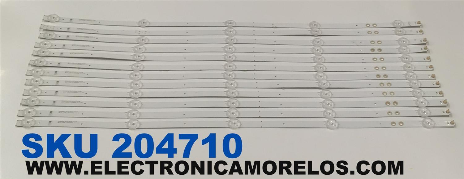 KIT DE LEDS ORIGINAL PARA TV SONY 12 PIEZAS / NUMERO DE PARTE SVA650A66 / SVA650A66_5LED_REV04_171128 / SHJ69 / AT211 / PANEL T650QVF06.6 / DISPLAY T650QVN07.0 / MODELO KD-65X750F / KD65X750F