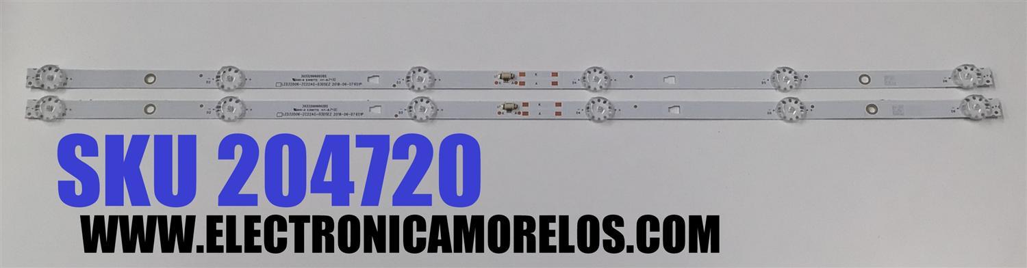 KIT DE LEDS ORIGINAL PARA TV ONN 2 PIEZAS / NUMERO DE PARTE 30332006002DS / LED32D06-ZC22AG-03DSEZ / 240817BC02 / 32000M16H / PANEL T320XVN02.H / DISPLAY T320XVN02.H / MODELO 100012589 32"