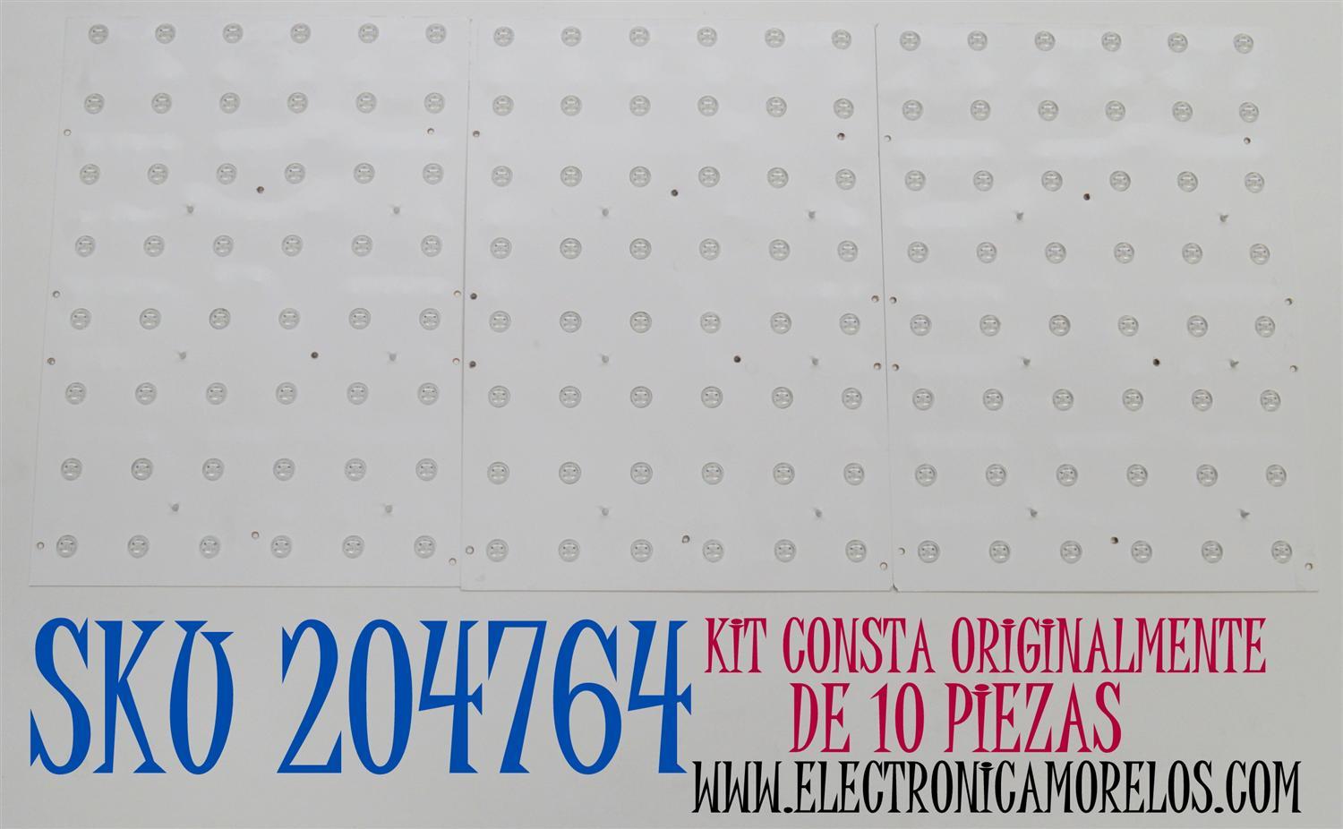 KIT DE LEDS ORIGINAL PARA TV SAMSUNG 10 PIEZAS / NUMERO DE PARTE BN97-15121A / BN41-02649B / 18Y_Q9F_65_LED_LD_VE / BN9715121A /  PANEL CY-TN065FLLV6H / MODELO QN65Q9FNAFXZA / QN65Q9FNAFXZA AC07