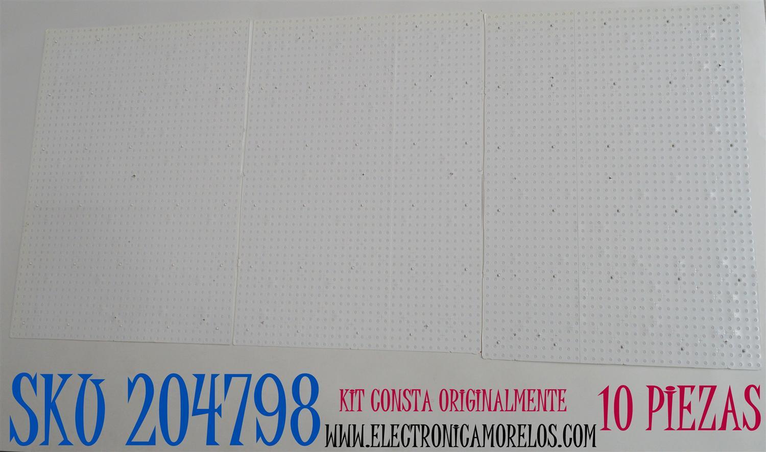 KIT DE LEDS ORIGINAL PARA TV SAMSUNG 10 PIEZAS / NUMERO DE PARTE BN97-19994A / BN41-02976A / BN41-02976 / BN9719994A / DFVC2309 / BN41-02976A-NYT / 22Y 4K 85 / PANEL CY-TC085FMHV4H / DISPLAY ST8461D03-3 V2.1 / MODELO QN85QN85CDFXZA / QN85QN85CDFXZA CA01