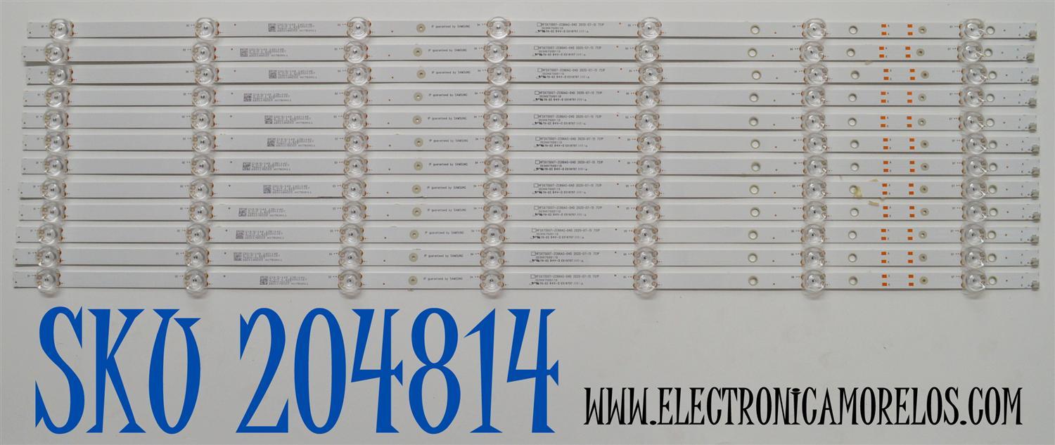 KIT DE LEDS ORIGINAL PARA TV PHILIPS 12 PIEZAS / NUMERO DE PARTE 303HX750011D / HFSX75D07-ZC66AG-04D / 70401-01307 / 2150001157 / 220117DC03 / HX750M11 / PANEL BOEI750WQ1-F91 / DISPLAY HV750QUB-F91 / MODELO 75PUL7552/F7