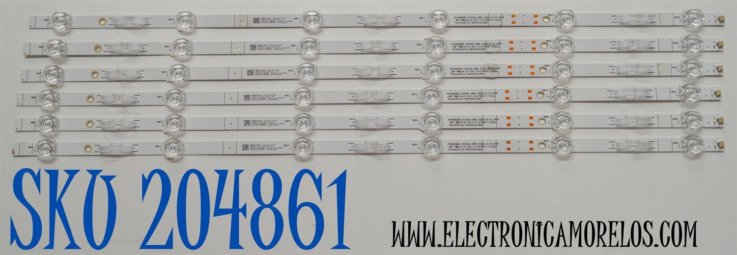 KIT DE LEDS ORIGINAL PARA TV VIZIO 6 PIEZAS / NUMERO DE PARTE 303HX650072CD / HFSX65D06-ZC42AG-19CD / B005P00107588A / 2300022684 / 70401-01866 / 240407AB04 / GC650M31 / PANEL BOEI650WQ1 / DISPLAY HV650QUB-F72 REV.1.0 / MODELO V4K65C-0804 LBSFU7LA
