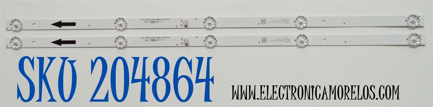 KIT DE LEDS ORIGINAL PARA TV PHILIPS 2 PIEZAS / NUMERO DE PARTE A32-ZX3030-2X5YH-M0KA / A32-ZX3030-2X5YH-M0KA-20230719 / 4L-ZX032T-YH007X / 240912-22LD3 / PANEL LVF320CSDX E1396 / DISPLAY ST3151B07-1 VER.2.1 / MODELO 32PFL6573/F7