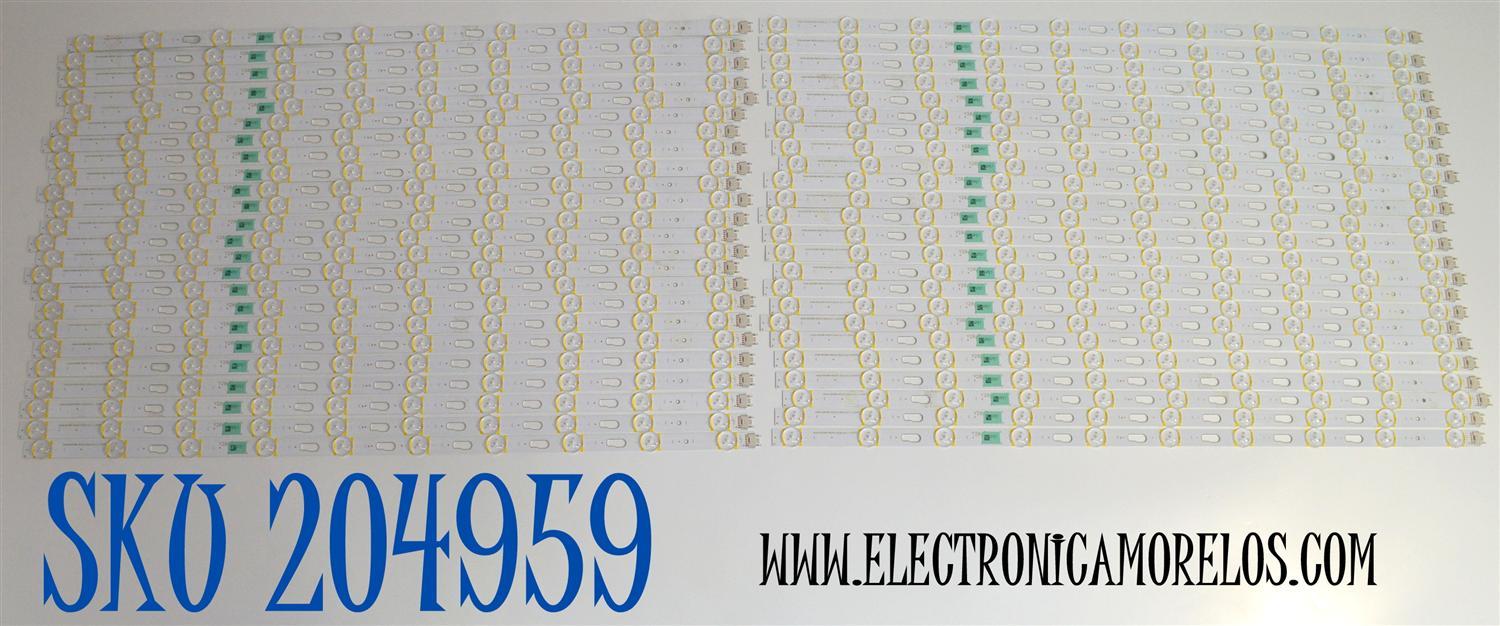 KIT DE LEDS ORIGINAL PARA TV SAMSUNG 48 PIEZAS / NUMERO DE PARTE BN96-58262A / V0Q8-850SM0-R0 / 58262A / PANEL CY-TD085FKAV2H  / DISPLAY T850QVN04.4 / BN96-58274A / MODELO QN85Q80DDFXZA