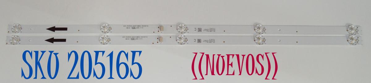 KIT DE LEDS ORIGINAL NUEVOS PARA TV PHILIPS 2 PIEZAS / NUMERO DE PARTE A32-ZX3030-2X5YH-M0KA / A32-ZX3030-2X5YH-M0KA-20230719 / A32-ZX3030-2X5YH-MOKA-20230719 / YHB-4L-ZX032T-YH007C / 251209-22MD3 / MODELO 32PFL6573/F7