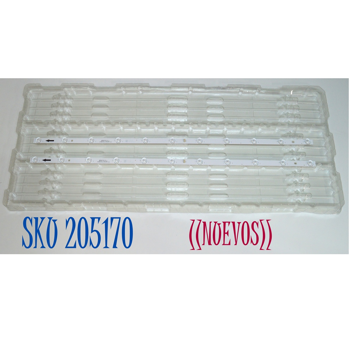 KIT DE LEDS ORIGINAL NUEVOS PARA TV 2 PIEZAS / NUMERO DE PARTE 40HR332M11N01 / 40HR332M11N01 V0 / 40D3100 / 11EAX2-E09 / 4L-ZX040T-HR009C / LV0A10R2C / MODELO 40"