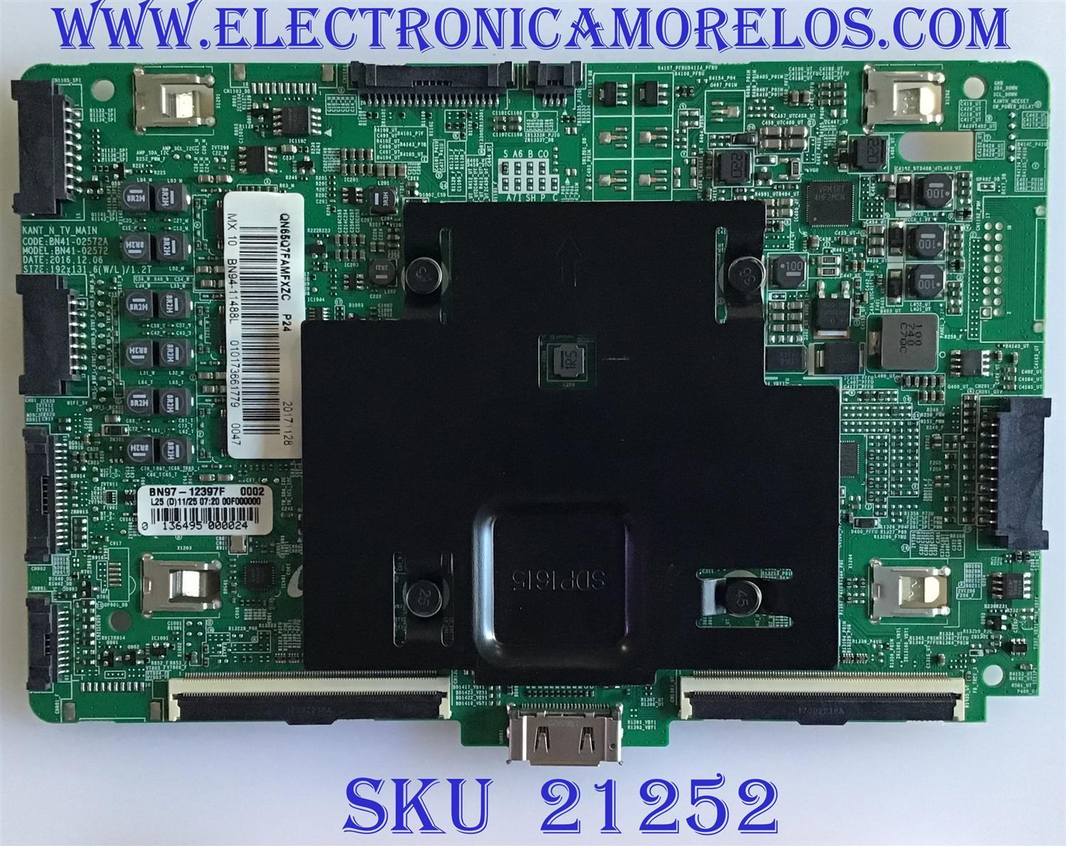 MAIN SAMSUNG SMART TV QLED 4K ULTRA HD / BN94-11488L / BN41-02572A / BN97-12397F / PANEL CY-QM065FLLV1H / MODELOS QN65Q9FAMFXZA FA03 / QN65Q7FDMFXZA FA02 / QN65Q9FAMFXZA FA03 / SUSTITUTAS BN94-11487D / BN94-12660D / BN94-12661B
