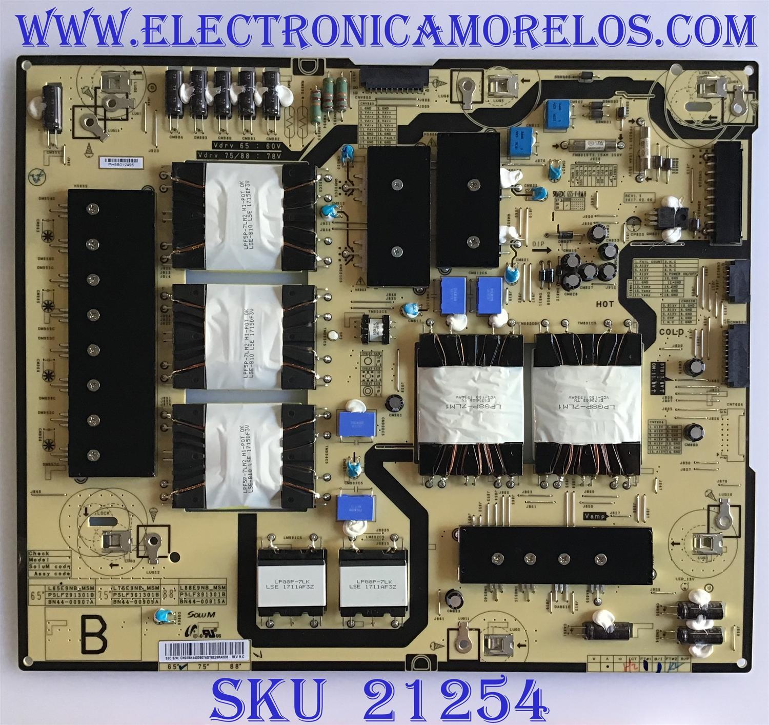 FUENTE DE PODER SAMSUNG / BN44-00907A / L65E9NC_MHM / BN4400907A / MODELOS QN65Q9FAMFXZA AB02