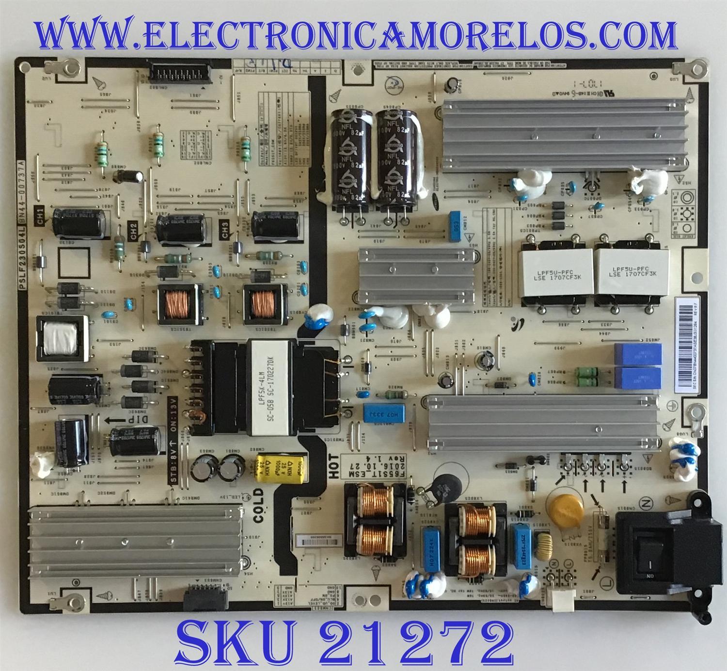 FUENTE DE PODER PARA TV SAMSUNG / NUMERO DE PARTE BN4400737A / F65S1T_ESM / PSLF230S04L / BN44-00737A / PANEL CY-GJ065CSAVYH / MODELOS UN55KU630DFXZA / LH65EDE / LH65DME / LH65DMDPLGC/CI / LH65DMERTBC/XS / LH65DMEPLGC/EN / MAS MODELOS EN DESCRIPCIÓN