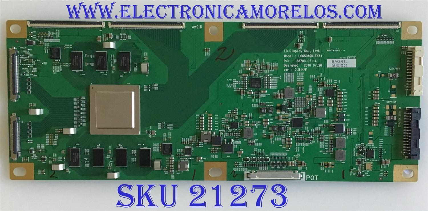 T-CON LG / 871L-5003C / 6870C-0711A / 5003C / PANEL LC550AQD (EK)(A1) / MODELO OLED55C7P-U.BUSYLJR