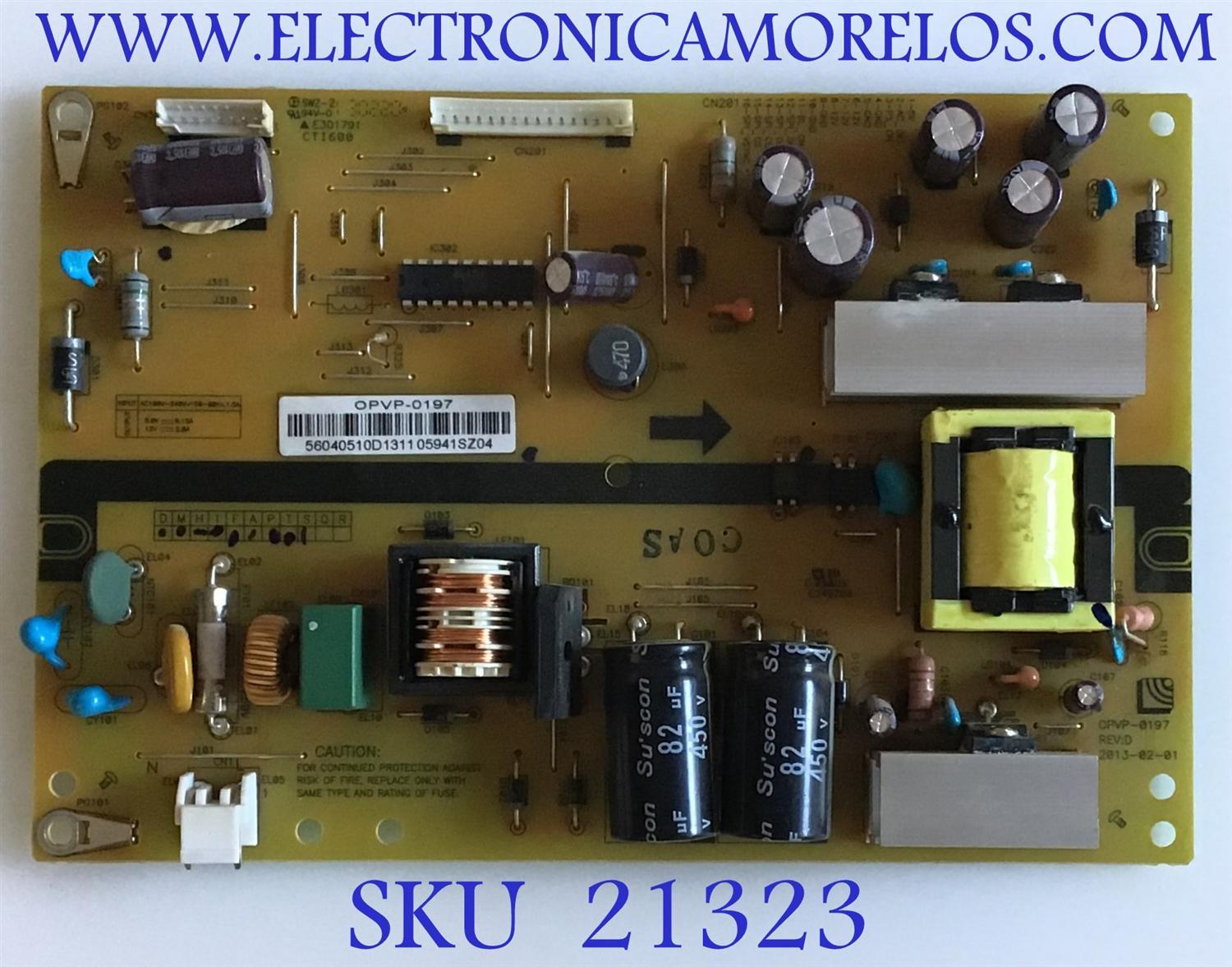 FUENTE DE PODER VIZIO / 56.04051.0D1 / OPVP-0197 / 56040510D / PANEL O320FWSS01 / MODELOS M321i-A2 LWJ2OPAP / M321i-A2 LWJ2OPAQ - Imagen 1