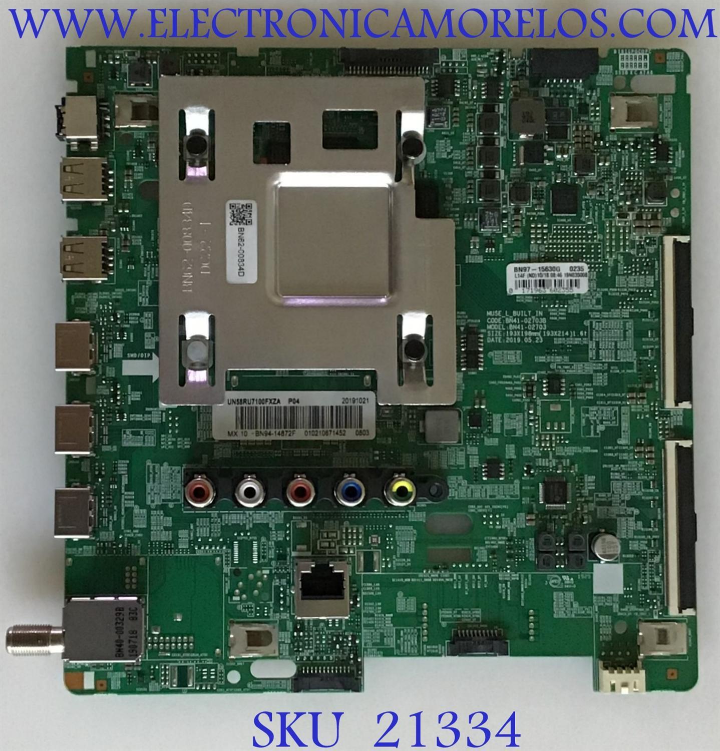 MAIN PARA TV SAMSUNG 4K·UHD·HDR / NUMERO DE PARTE BN94-14872F / BN41-02703B / BN97-15630G / BN9414872F / PANEL CY-NN058HGPV1H / MODELOS UN58RU710D / UN58RU710DFXZA YA08 / UN58RU7100 / UN58RU7100FXZA
