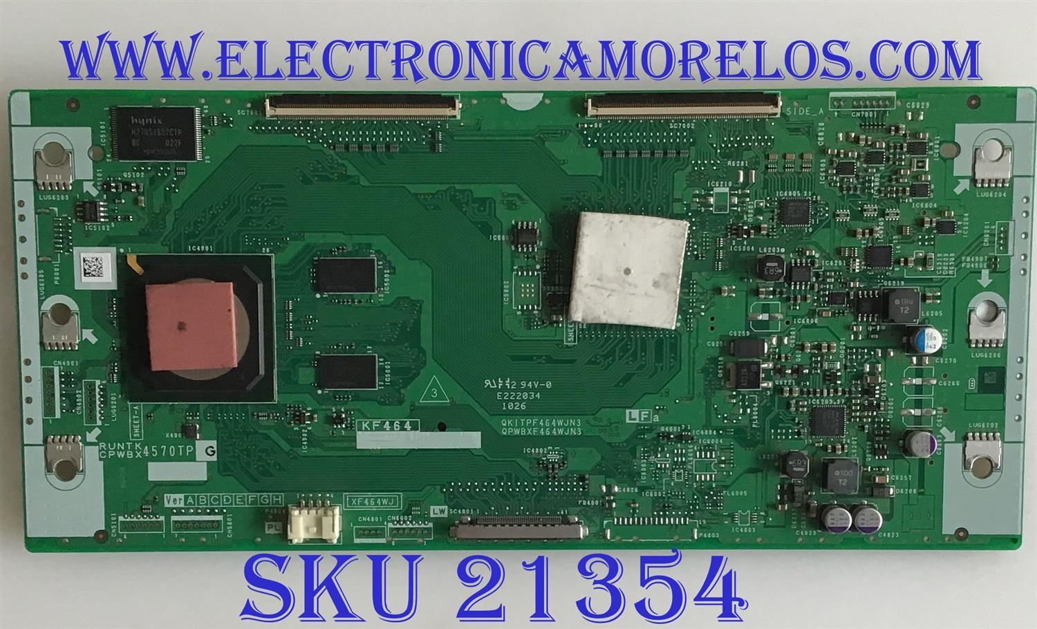 T-CON SHARP / RUNTK4570TPZG / CPWBX7570TP / RUNTK4570TP / QKITPF464WJN3 / CPWBN4433TP / QPWBXF46WJN3 / MODELO LC-60LE920UN