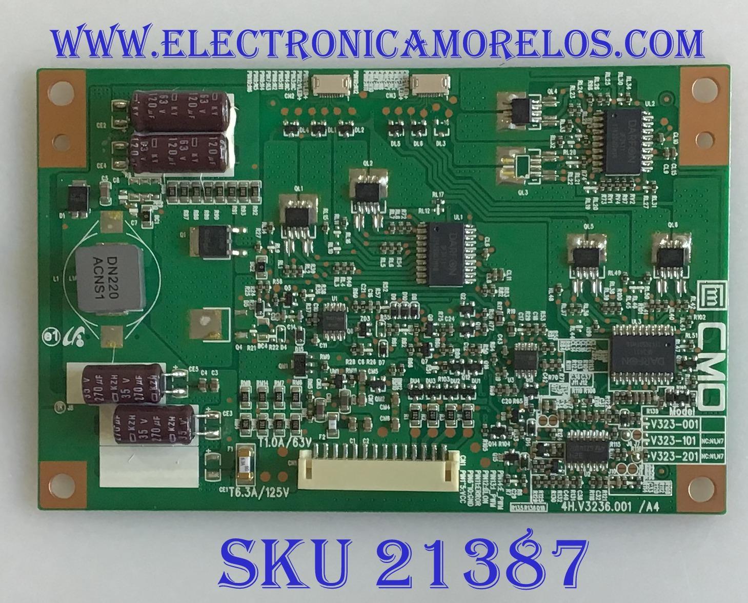 LED DRIVER TOSHIBA / 27-D046593 / 4H.V3236.001/A4 / L315B5-2EA-F001B / V323-201 / PANEL V315B5-LE1 REV.C2 / MODELO  32SL415U / 32SL400U / 32SLV411U / VT3210LED VS13772-1M