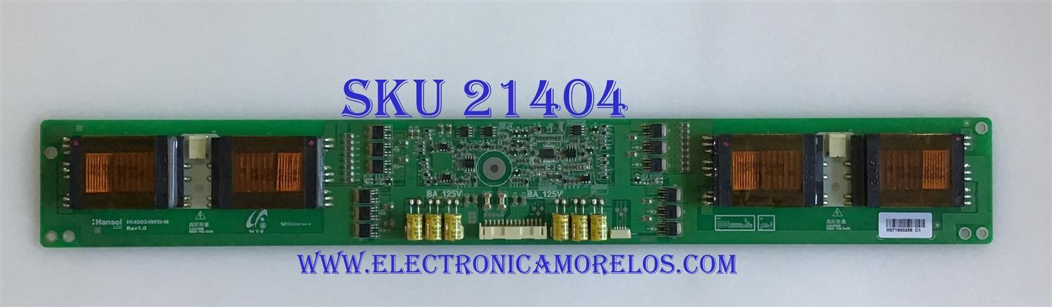 BACKLIGHT INVERTER TECHNIKA / HI40024W5I-M / HI40024W5I / PANEL LTA400WT-L11 / MODELO TVLCD40HDREADY