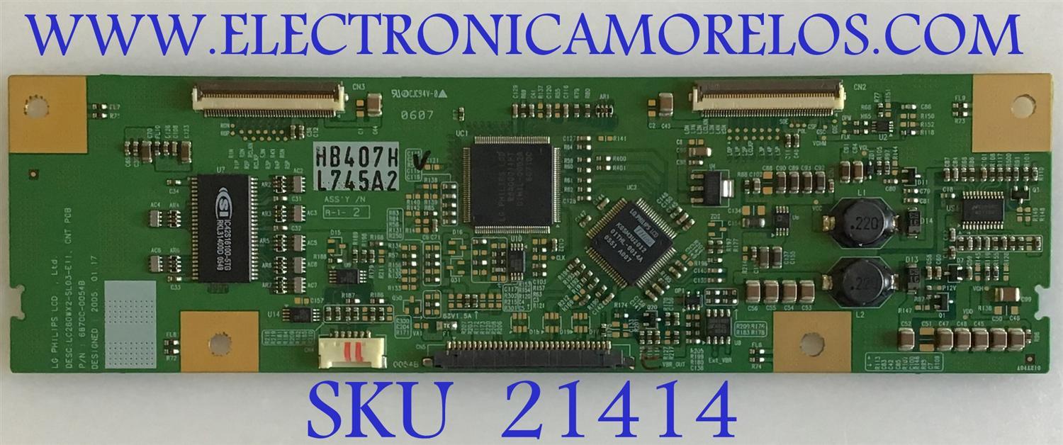 T-CON LG / 6871L-0745A / 6870C-0054B / LC260WX2-SL03 / PANEL LC260WX2-(SL)(03) / MODELO 26LX1D-UA