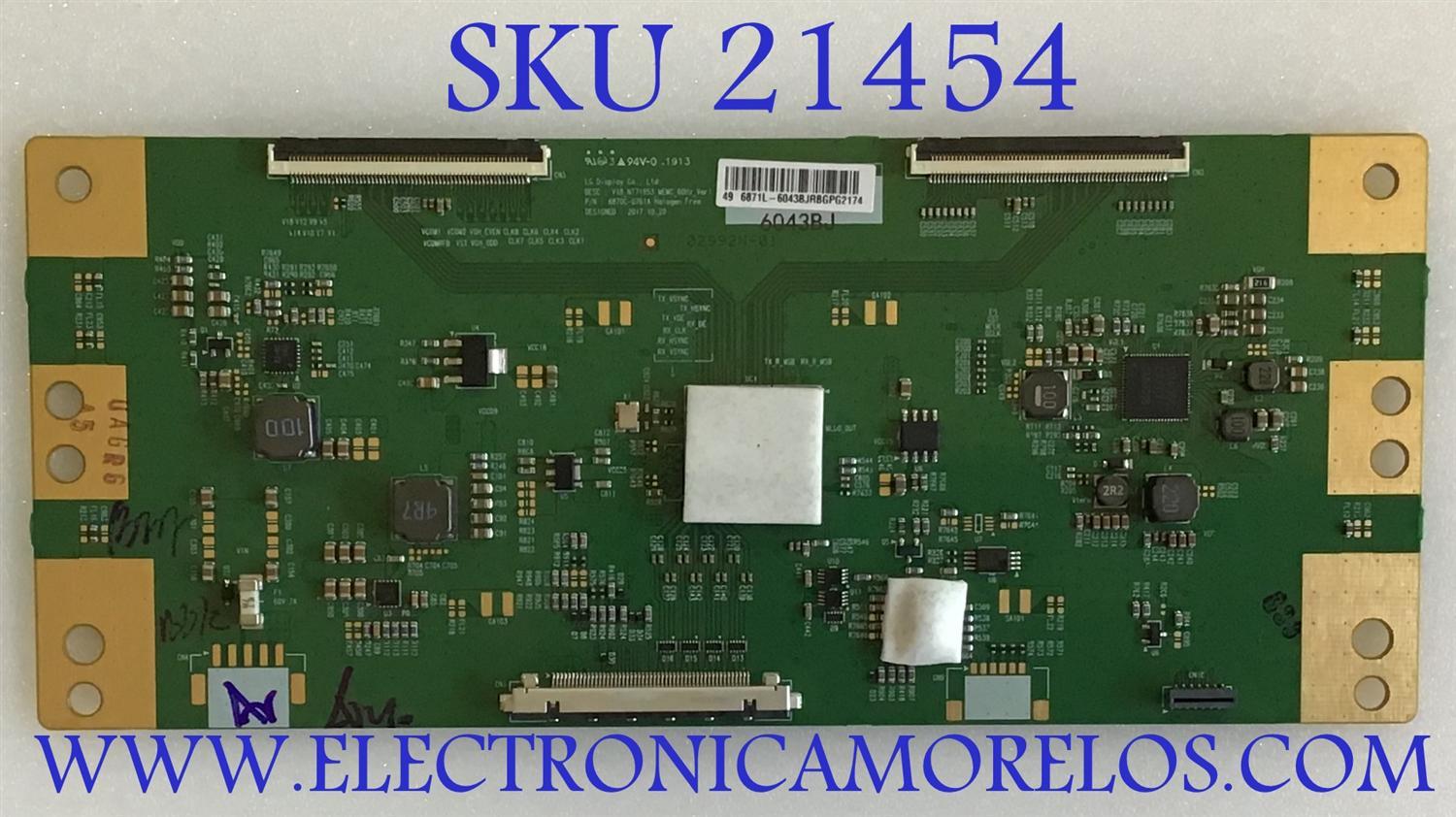 T-CON SONY / 1-001-517-11 / 6870C-0761A / 6871L-6043B / MODELO XBR-49X800G / XBR49X800G