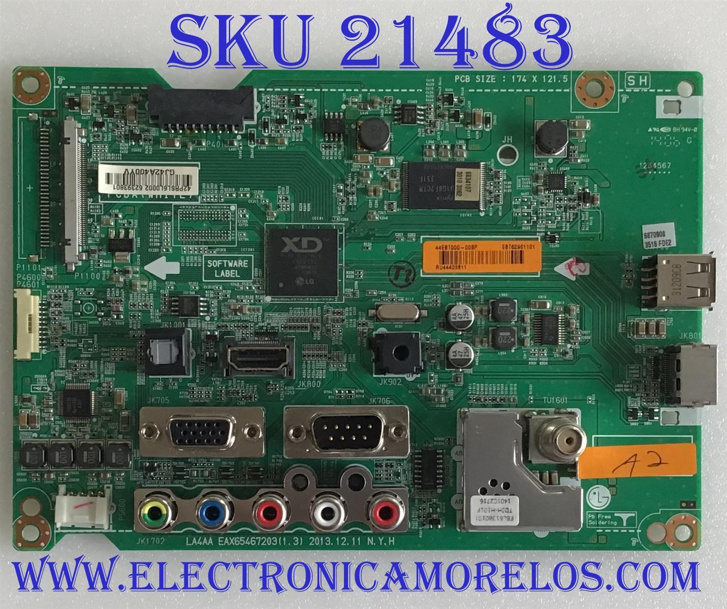 MAIN LG ULTRA-SLIM DIRECT / EBT62961101 / EAX65467203(1.3) / 62393801 / PANEL LC550DUE(FG)(A3) / MODELO 55LY340C-UA AUSWLJR