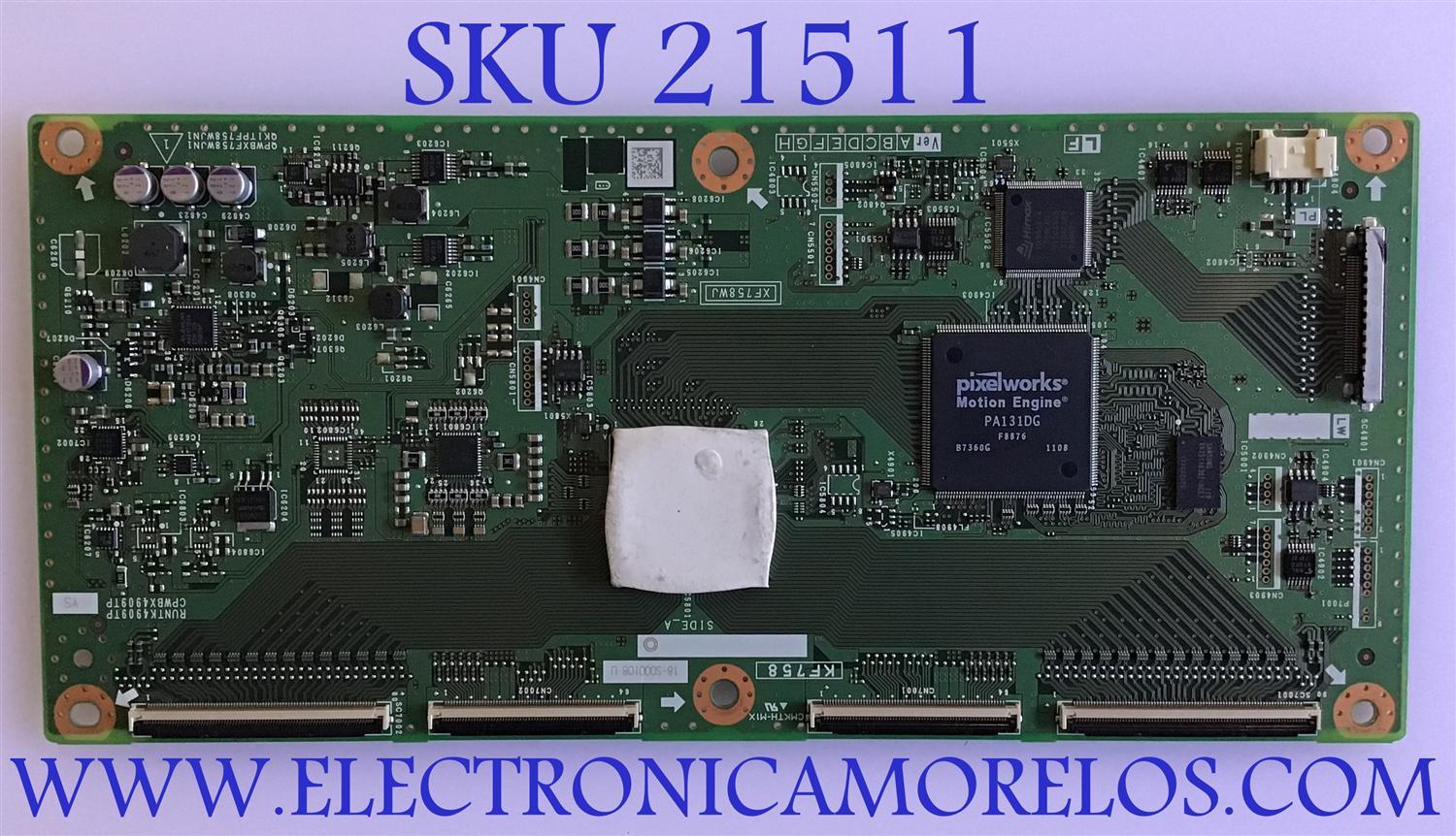 T-CON SHARP / RUNTK4909TPYS / CPWBX4909TPYS / QPWBXF758WJN1 / XF758WJ / KF758 / MODELOS LC-52LE835U / LC-60LE835U