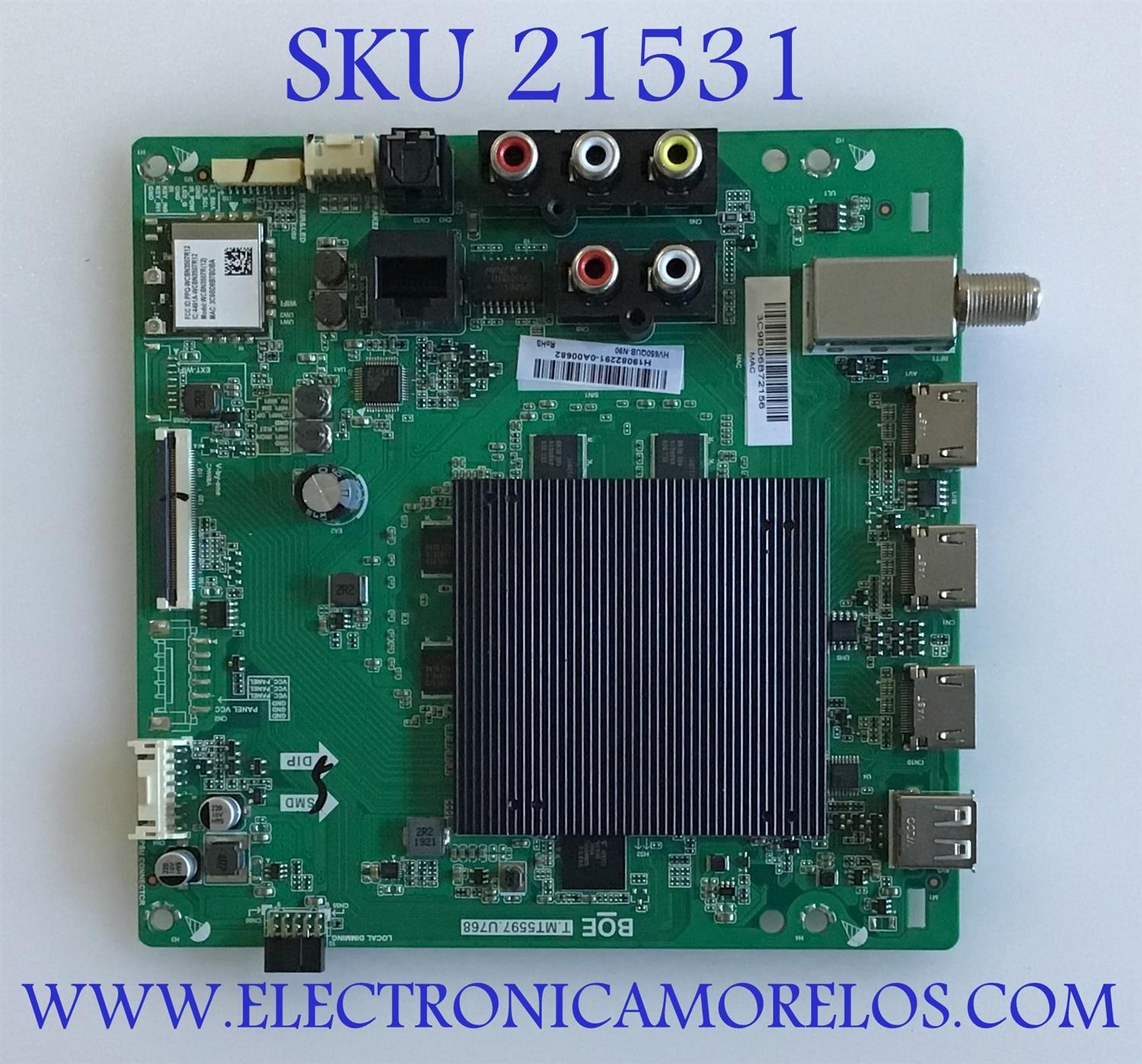 MAIN VIZIO 4K ULTRA HD SMAR TV / 21201-01873 / T.MT5597.U768 / HV650QUB-N90 / PANEL BOEI650WQ1_H / MODELO M656-G4 LBNFQOAV