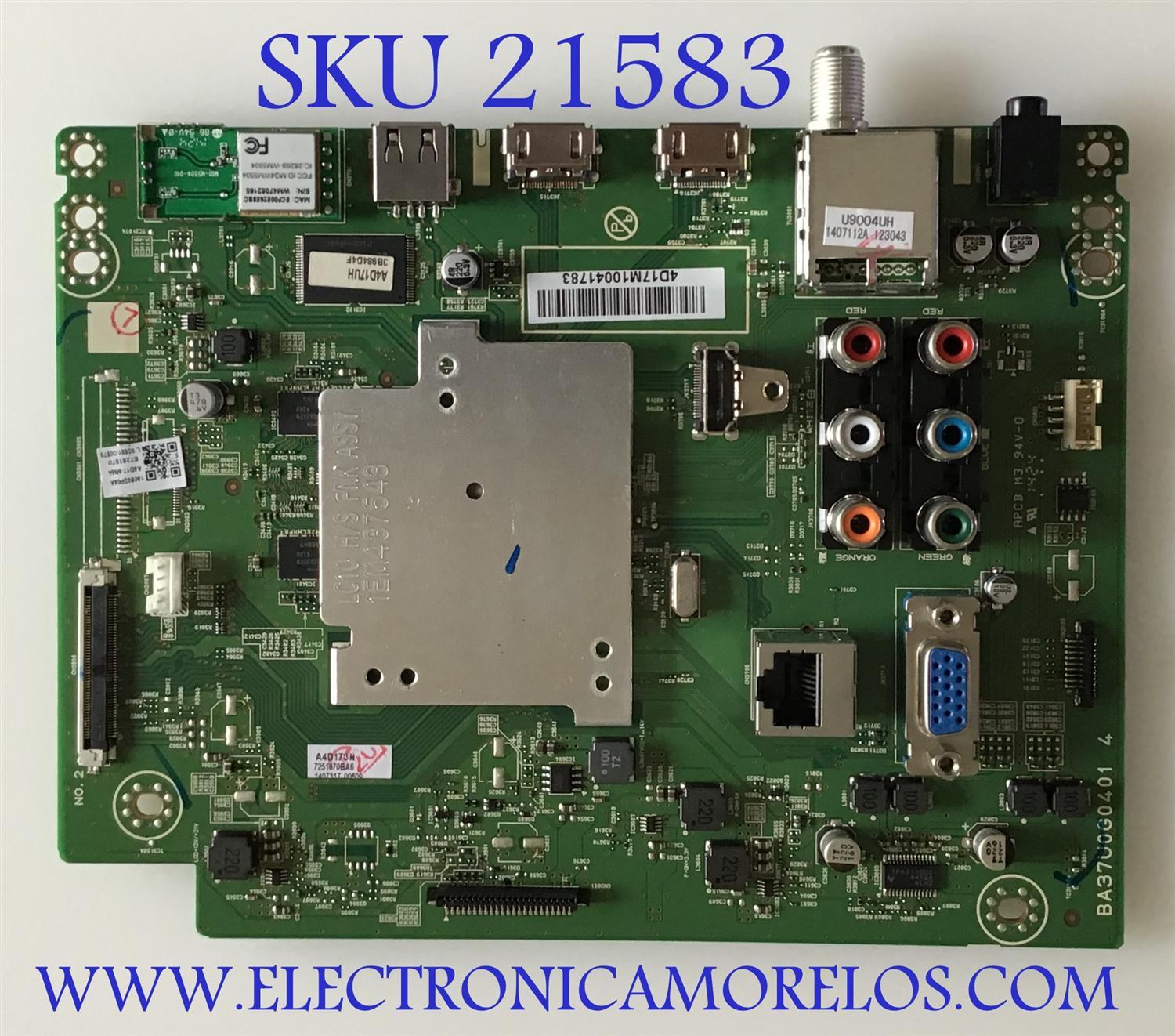 MAIN PHILIPS / A4D17MMA-001 / BA37U0G0401 4 / A4D17UH / PANEL U4D10XH / DISPLAY V500HJ1-PE8 REV.C3 / MODELOS 49PFL4909/F7 DS1 / 49PFL4909/F7 DS2