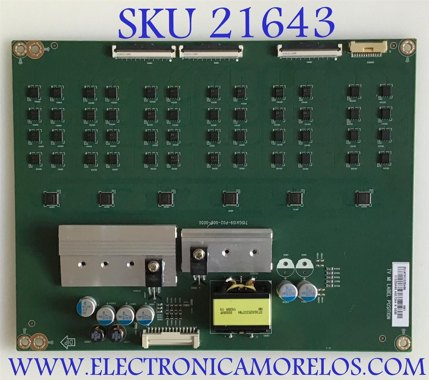 LED DRIVER PARA TV VIZIO / NUMERO DE PARTE LNTVII13ZXAB6 / 715GA159-P02-000-005G / 715GA159-P01-000-005G / (X)LNTVII13ZXAB6 / PANEL TPT650UA-QVN07.U REV:S900C  / DISPLAY T650QVN07.9 / MODELOS M658-G1 LTCWYHMV / M658-G1 LTMWYHKV