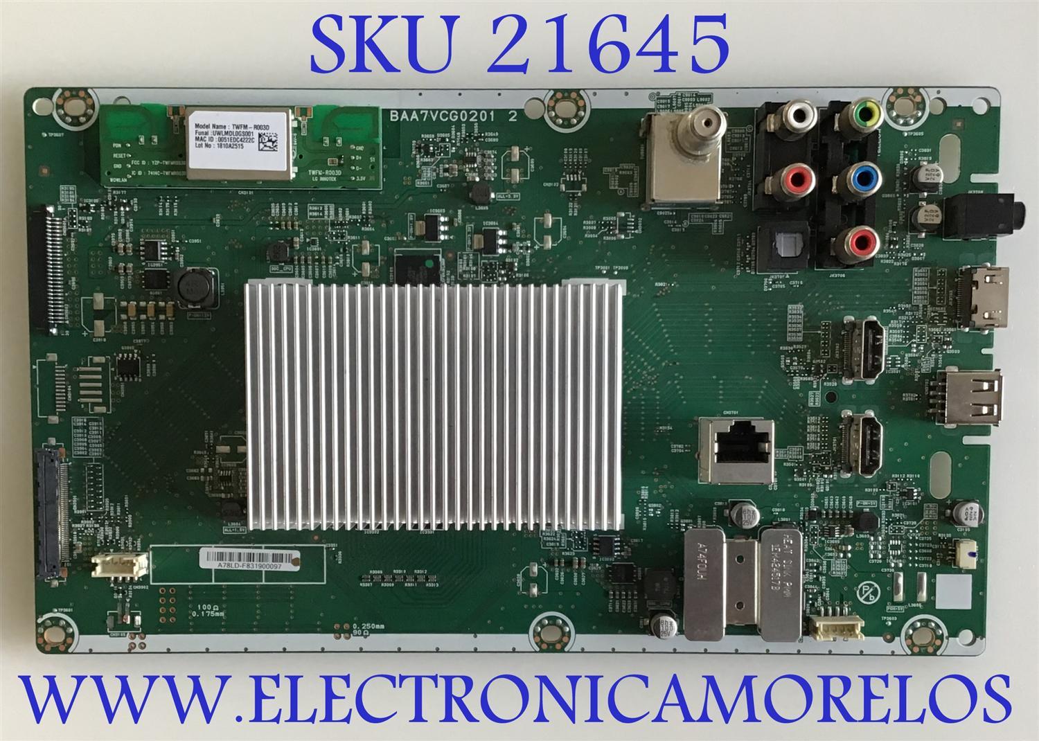 MAIN PARA TV PHILIPS (( NUEVA )) / NUMERO DE PARTE AA78LMMA-001 / BAA7VCG0201 2 / BAA7VCG02 01 2 / BAA7VCG02012 / A78LD / PANEL UAD86XG / MODELO 65PFL5602/F7