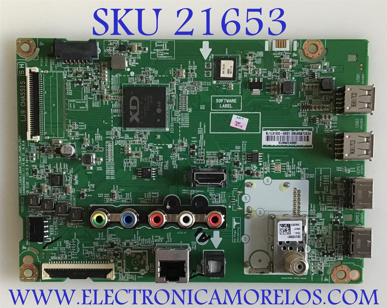 MAIN LG / EBU65672220 / EAX68209006(1.1) / PANEL NC320DXG-ABGX2 / MODELOS  32LM620BPUA.DUSELUM / 32LM620BPUA.BUSELJM