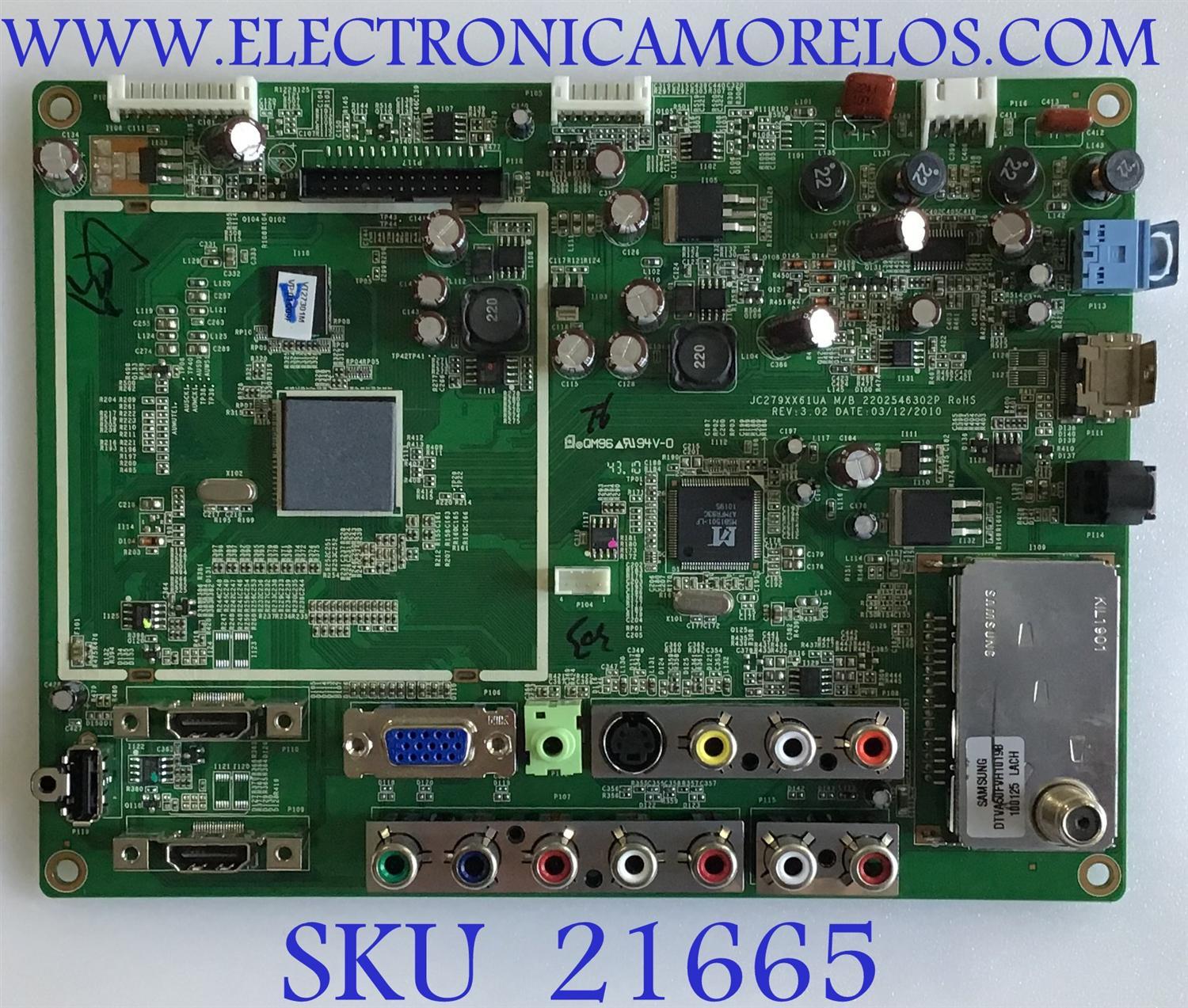 MAIN AOC / 6201-7027003001 / JC279XX61UA / 2202546301P / PANEL M270H1-L01 Rev.C3 / MODELO LC27H060 - Imagen 1