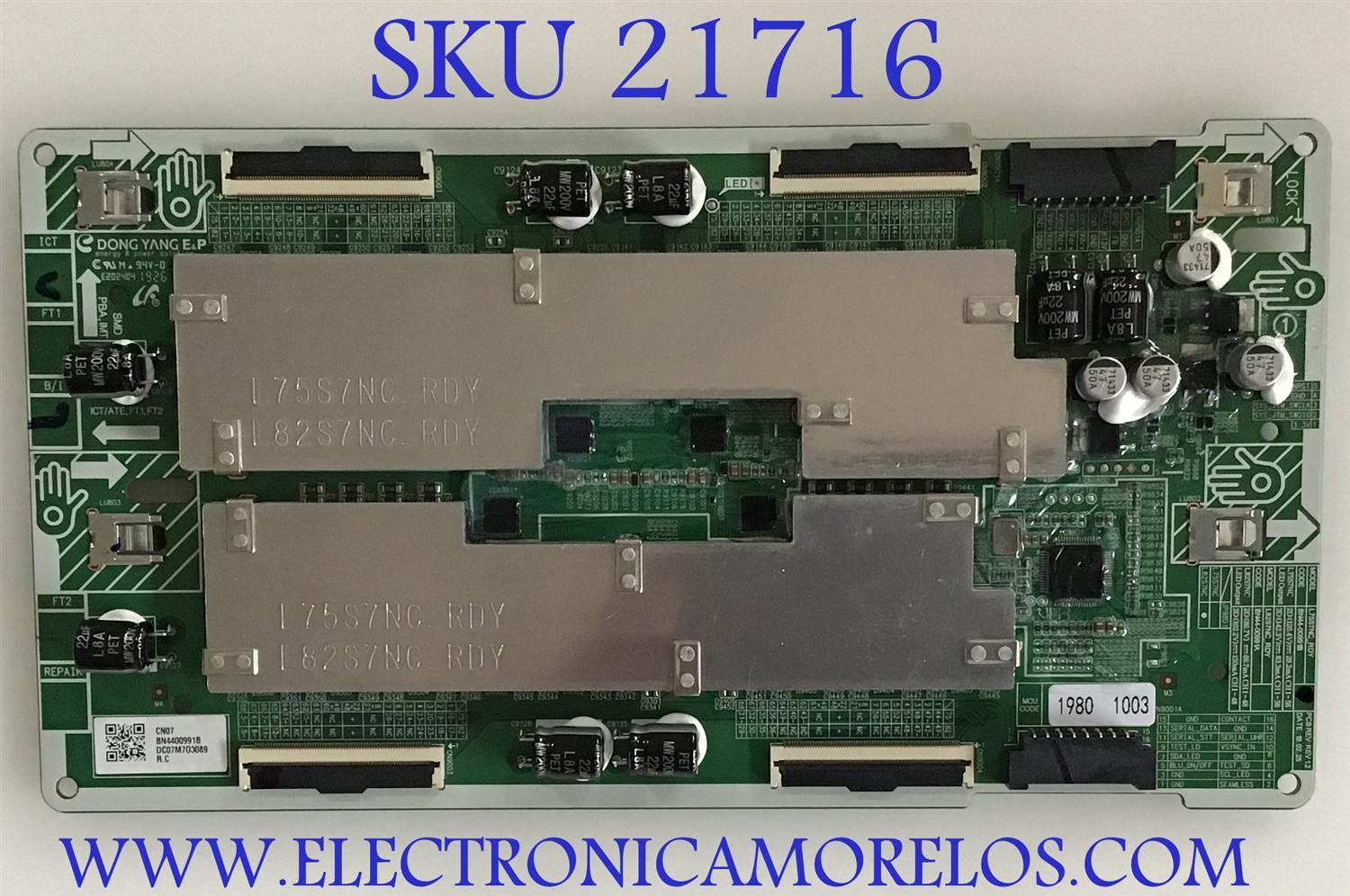 LED DRIVER SAMSUNG / BN44-00991B / L75S7NC_RDY / BN4400991B / DISPLAY BN96-48142A / PANEL CY-TR075FLAV3H / MODELOS QN75Q7DRAFXZA AA02 / QN75Q70RAFXZA AA02 / QN75Q7DRAFXZA FA01