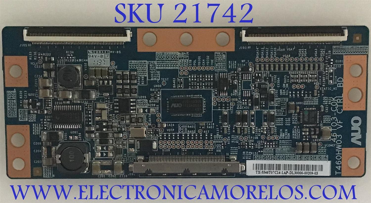 T-CON HAIER  / 55.46T07.C14 / T460HW03 VF CTRL BD / 5546T07C14 / 46T03-C0K / PANEL T460HW07 V.5 / MODELO LE46F2380