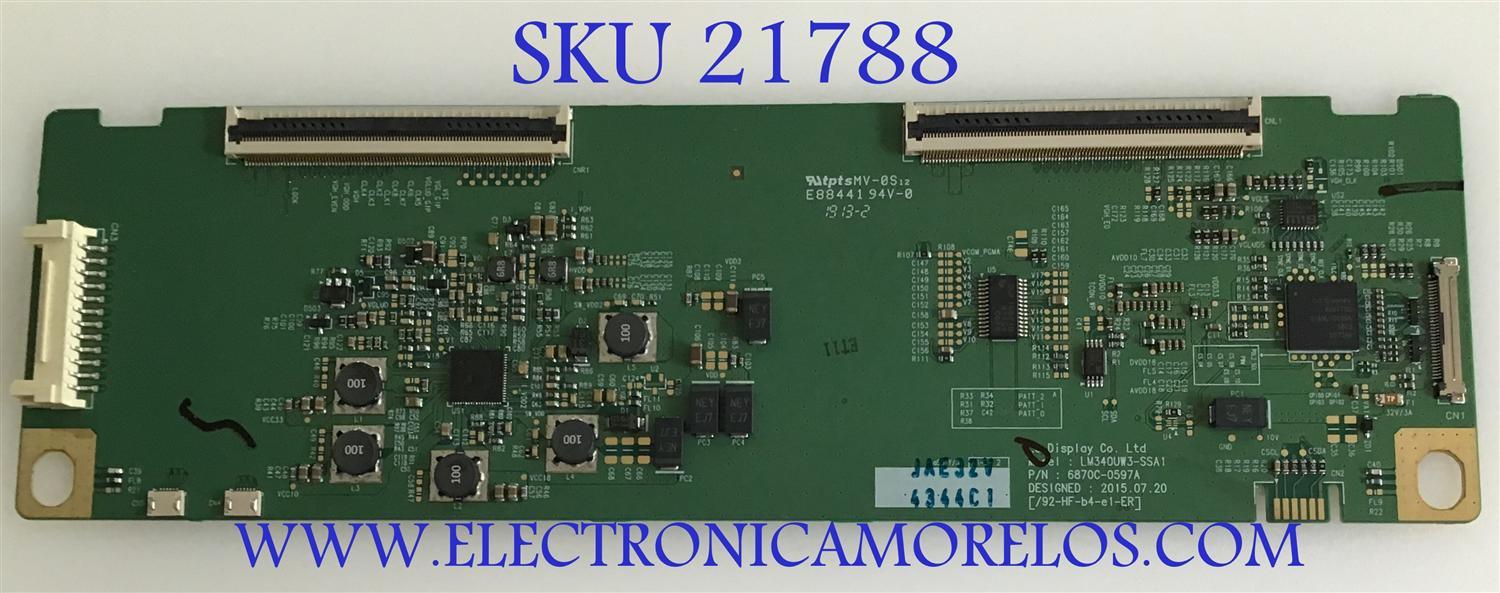 T-CON LG / 6871L-4344C / 6870C-0597A / LM340W3-SSA1 / PANEL LM340UW3(SS)(A1) / MODELO 34UC80-BF.AUSKMYN