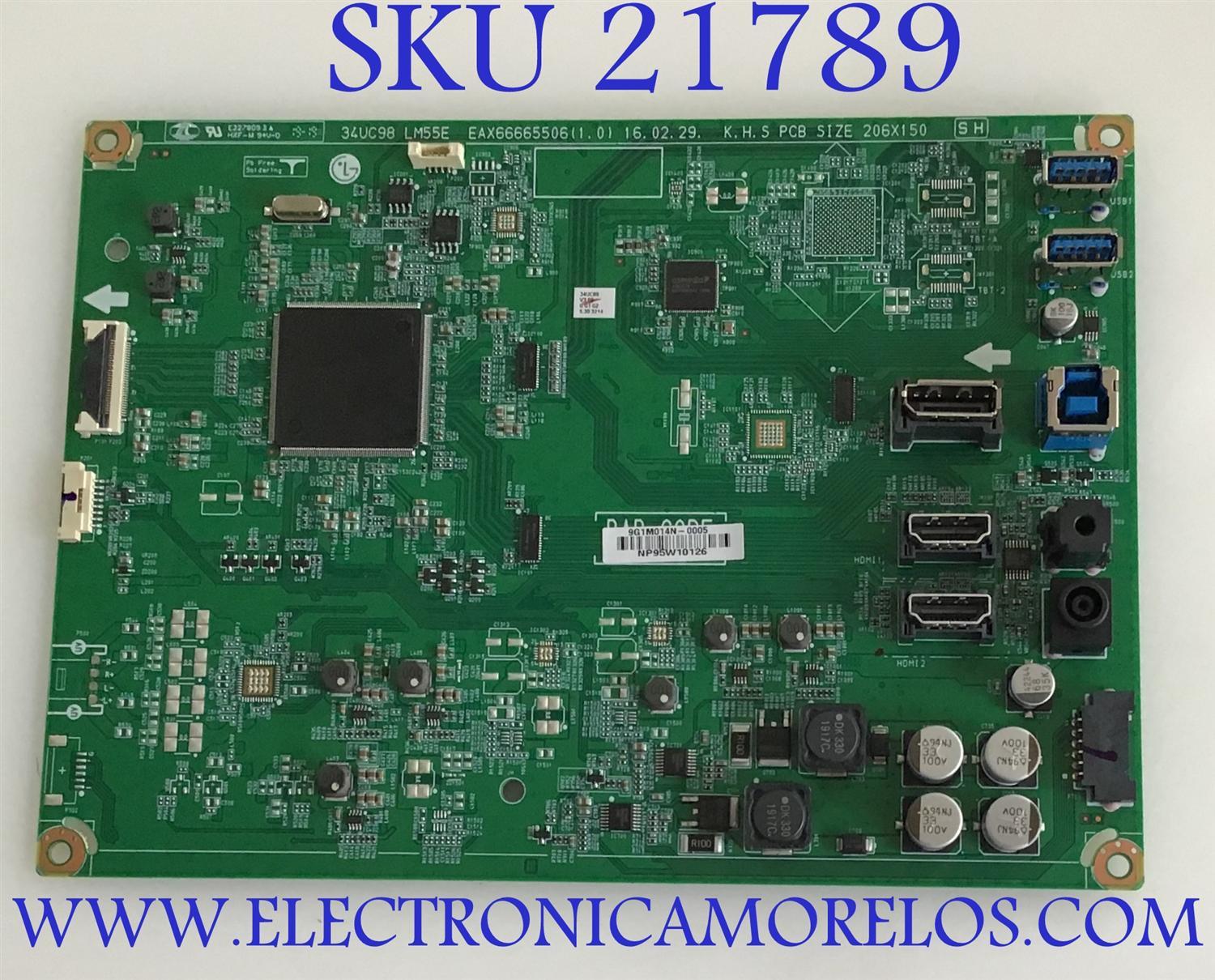MAIN MONITOR LG / EAX66665506 / 34UC98 / NP95W10126 / PANEL LM340UW3(SS)(A1) / MODELO 34UC80-BF.AUSKMYN