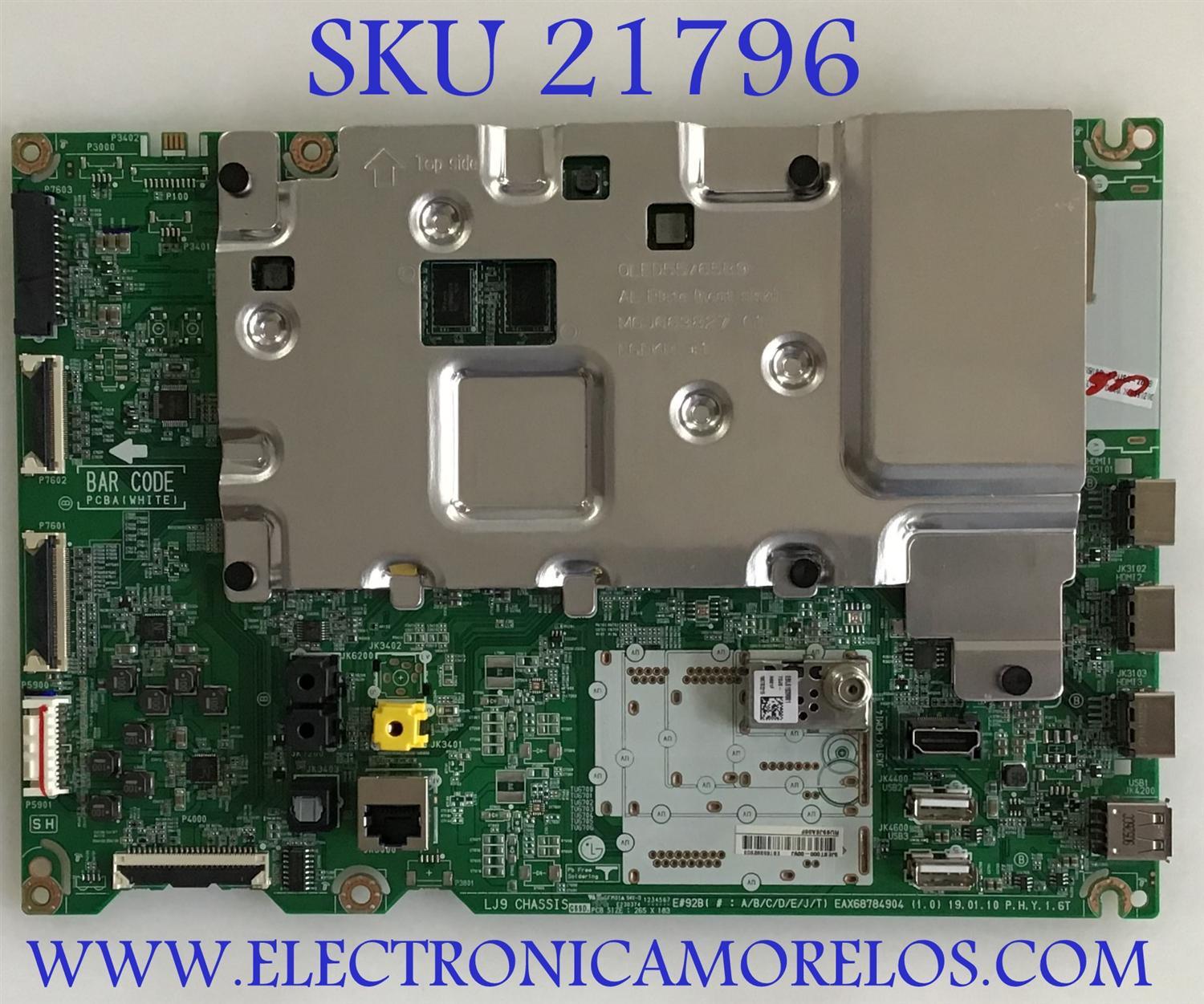 MAIN LG 4K SMART OLED / EBT65992903 / EAX68784904 (1.0) / 65992903 / PANEL AC550AQL-EMA1 / MODELO OLED55B9PUA.DUSQLJR