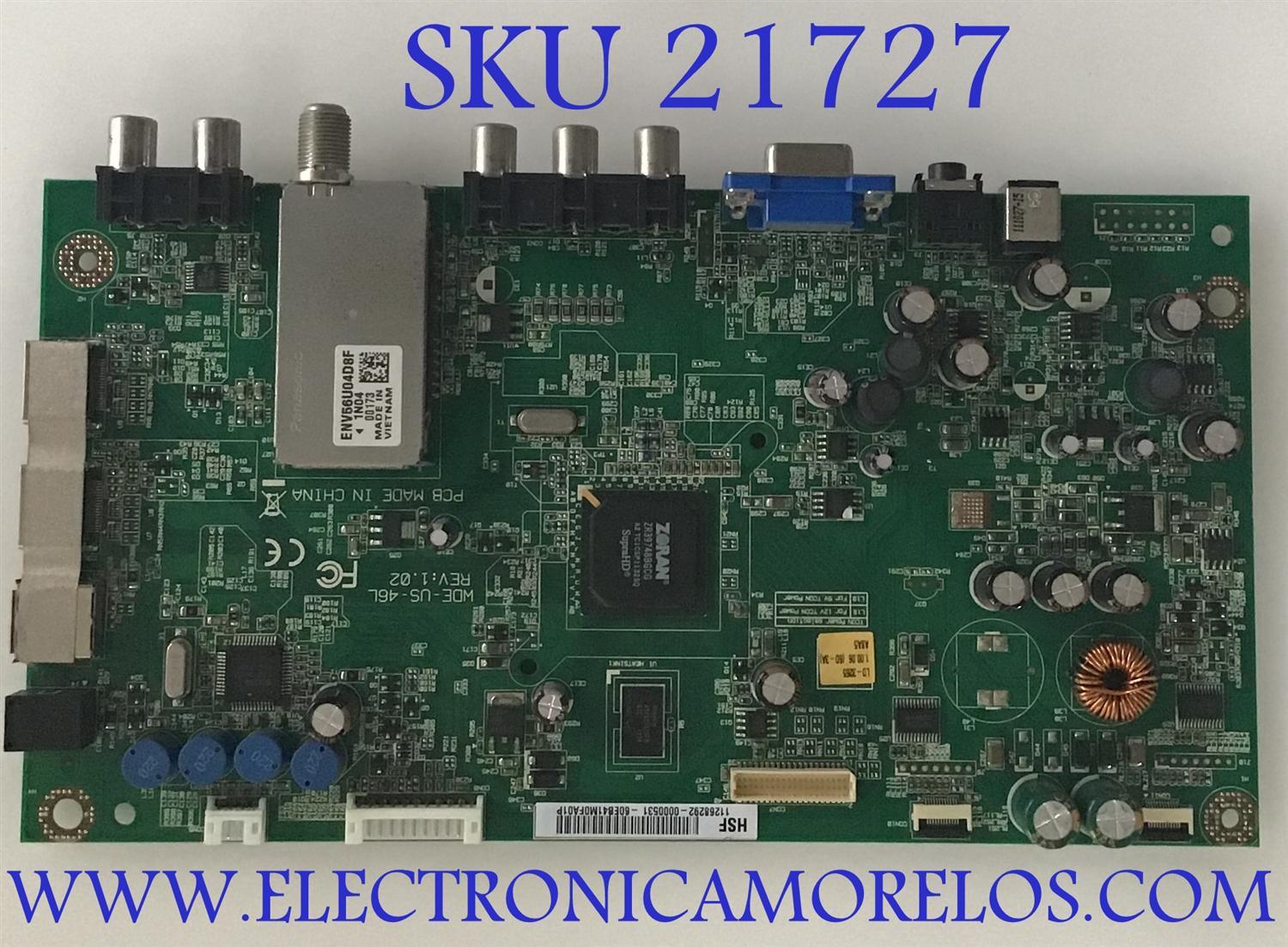MAIN WESTINGHOUSE / 60.EB41M.0FA / WDE-US-46L / 60EB41M0FA01P / PANEL HV320WZ2-201 / MODELO LD-3265