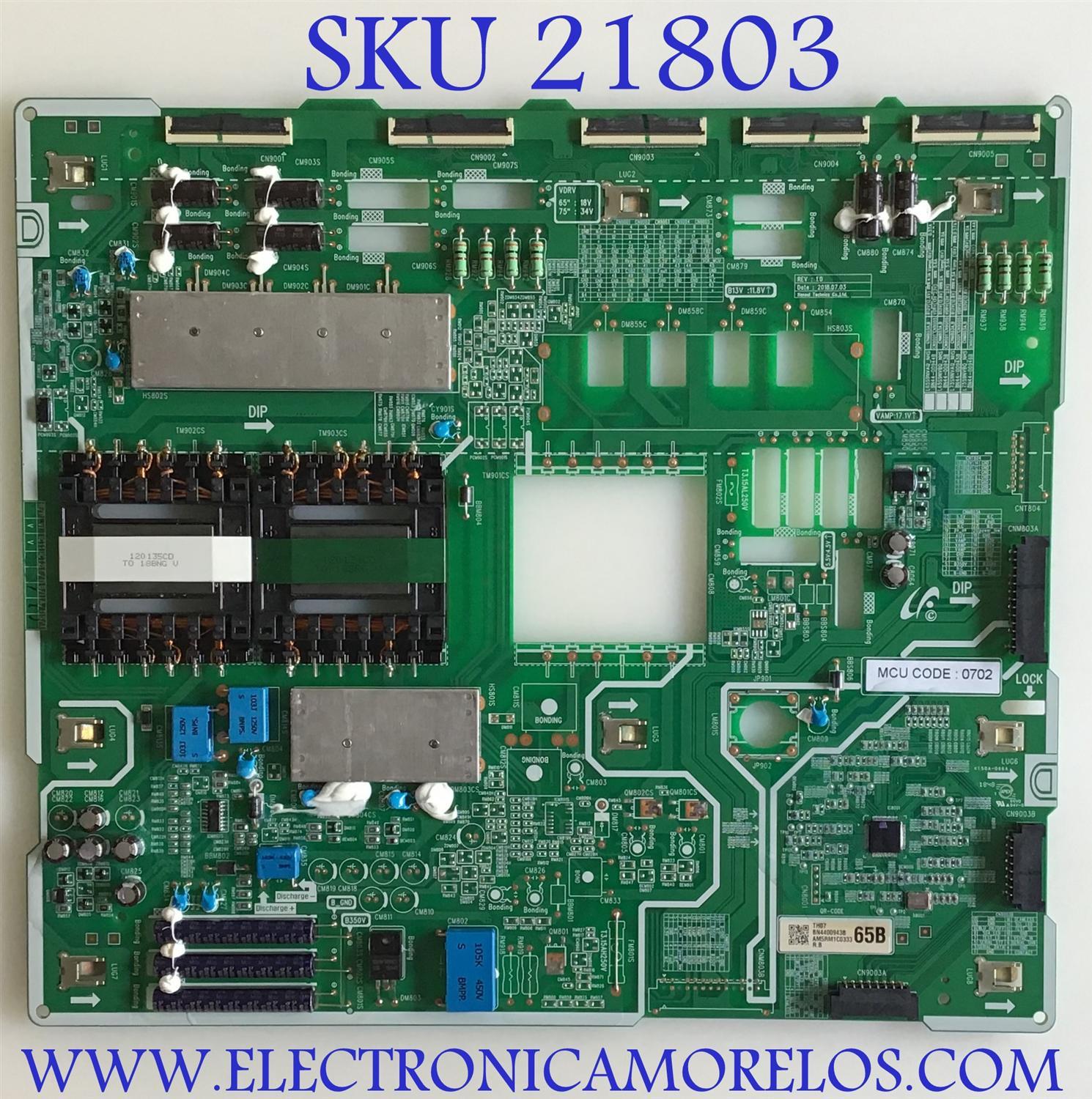 LED DRIVER SAMSUNG / BN44-00943B / L65S9NVBQ NHS / BN4400943B / PANEL CY-TN065FLLV6H / MODELO QN65Q9FNAFXZA FF08
