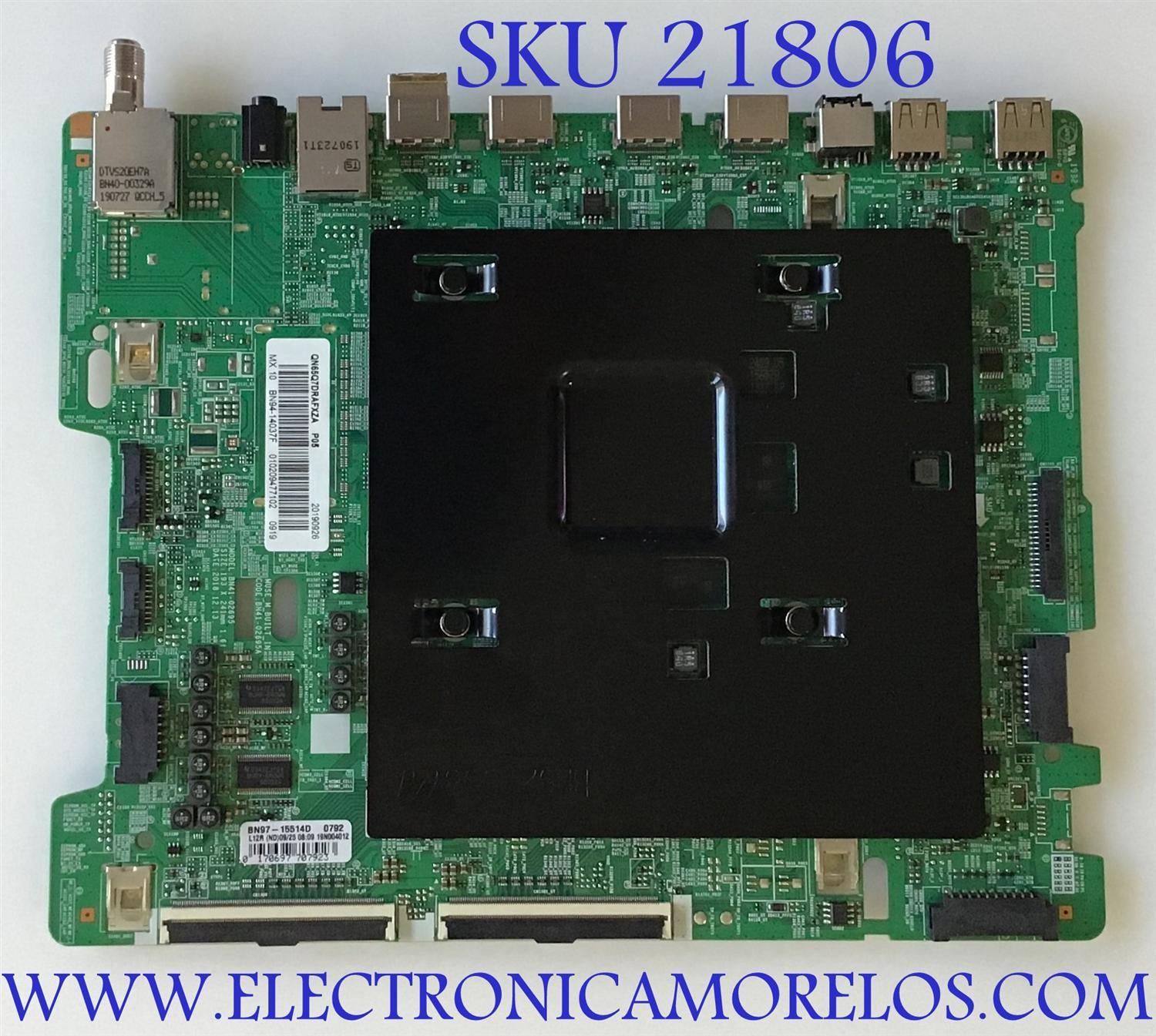 MAIN PARA TV SAMSUNG QLED 4K·UHD·HDR / NUMERO DE PARTE BN94-14037F / BN41-02695A / BN97-15514D / BN9414037F / PANEL CY-TR065FLLVAH / MODELO QN65Q7 / QN65Q7DRAFXZA FC02