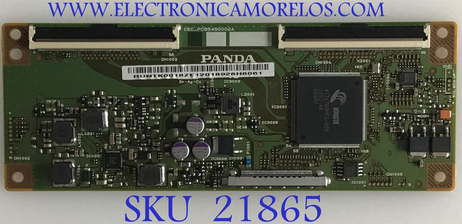 T-CON PARA TV VIZIO / NUMERO DE PARTE RUNTK0018ZE / CEC_PCB5460002A / PANEL TPT550F2-PU2L02.Q REV:S02A / DISPLAY LC546PU2L02 / MODELO D55X-G1 / D55X-G1 LTMDXWAU / D55X-G1 LTMDXWAV - Imagen 1