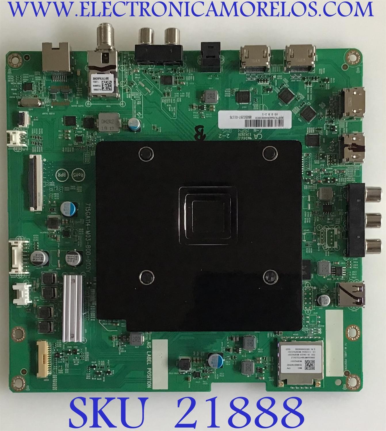 MAIN VIZIO / 905TXJSA650 / 715GA114-M03-B00-005Y  / 905TXJSA65000200CX / PANEL TPT650UA-QVN07.U REV:S900C / MODELO M658-G1 LTCWYHMV