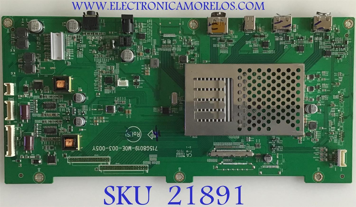 MAIN ACER / GQICB0BA029 / 715G8019-M0E-003-005Y / (Q)GQICB0BA029000Q / PANEL TPM315WQ1 -DVR01-A REV:000A / MODELO XZ321QU
