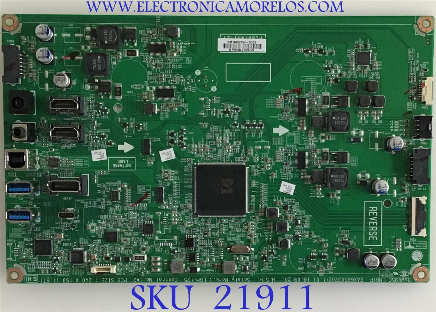 MAIN MONITOR LG / EAX68503702 / 34WK95C / PANEL LM340UW5(SS)(B1) / MODELO 34WK95C-WH.AUS0MYN