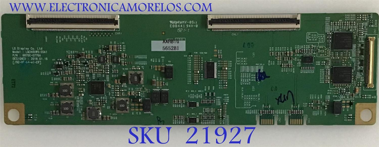T-CON LG / 6871L-5652B / 6870C-0776A / LM340UW5-SSA1 / PANEL LM340UW5(SS)(A1) / MODELO 34GK950F-BG.AUSOMPN