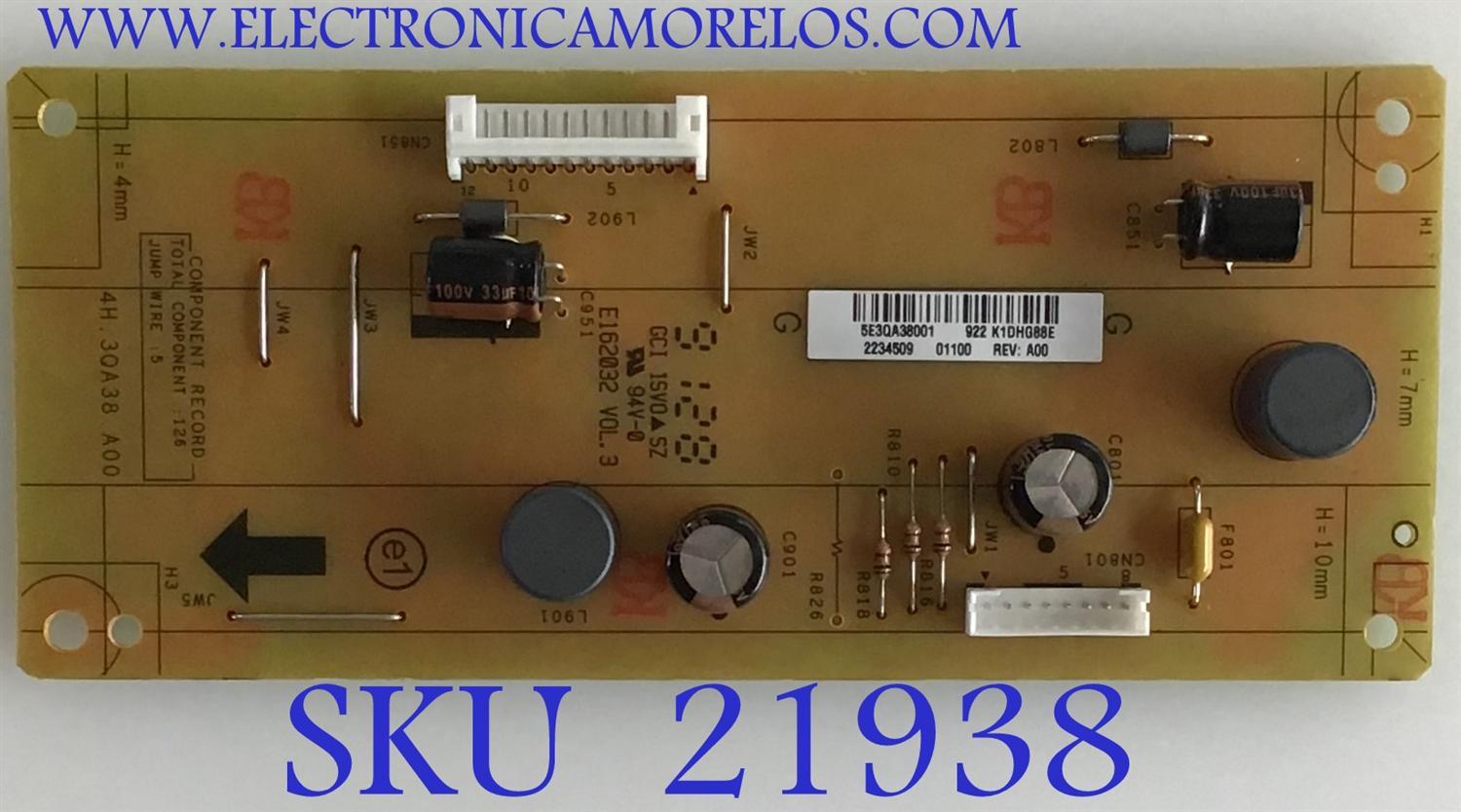 TARJETA INTERFACE DELL ALIENWARE / 5E3QA38001 / 4H.3QA38.A00 / 2234509 / PANEL LM340UW4(SS)(A1) / MODELO AW3418DWB