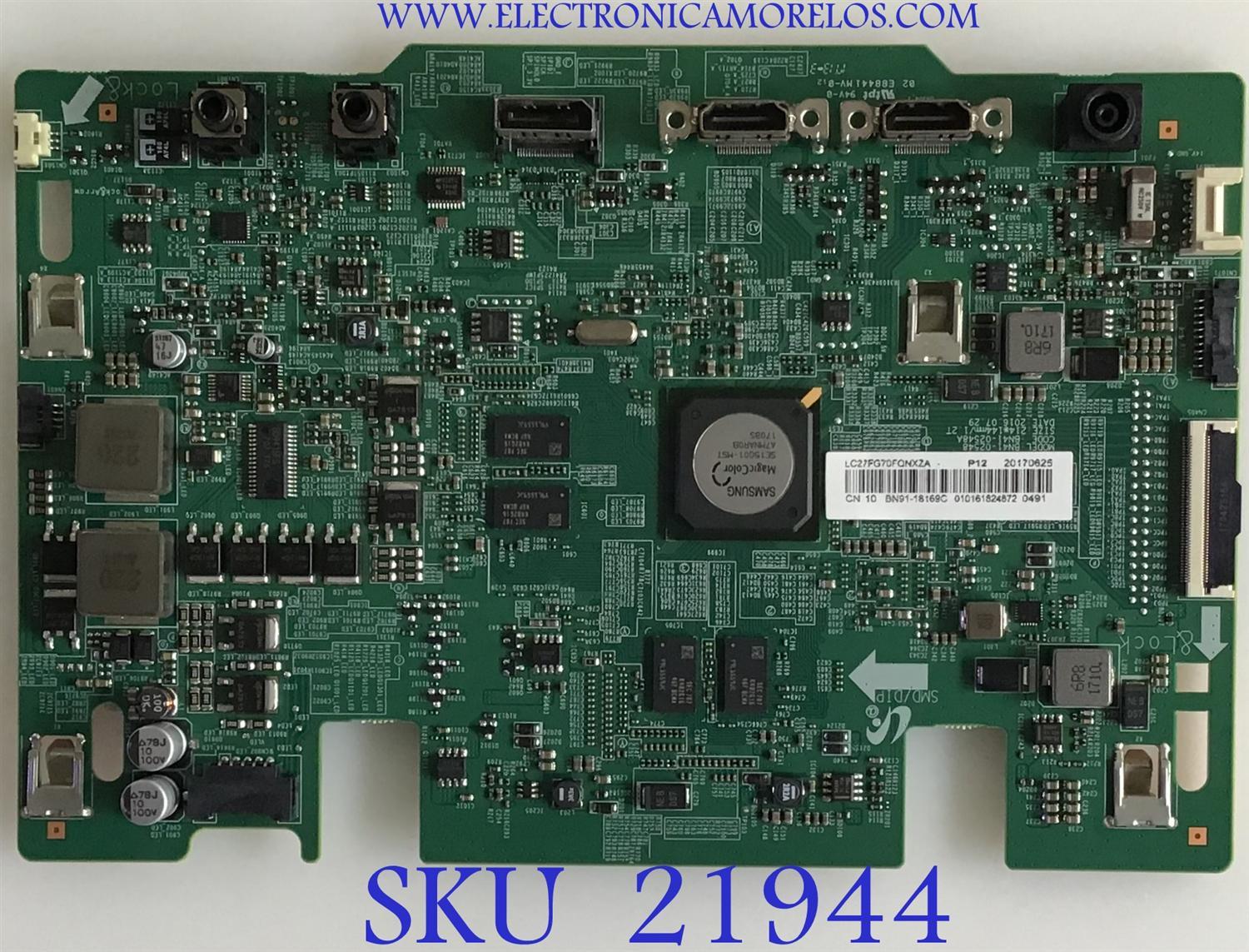 MAIN SAMSUNG / BN91-18169C / BN41-02548A / PANEL CY-PK270CSLV1F / MODELO LC27FG70FQNXZA FB02