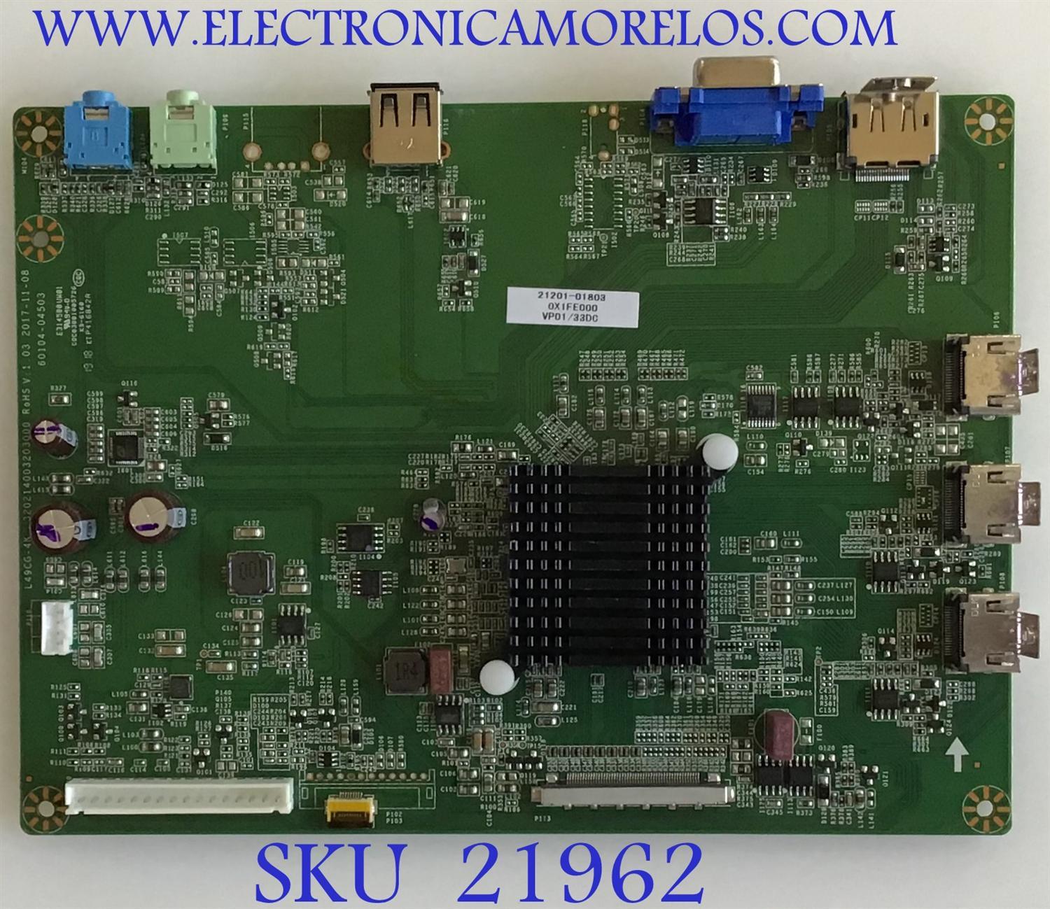 MAIN ACER MONITOR / 21201-01803 / 60104-04503 / 320214003203000 / PANEL BOEI430WQ1_H / MODELO DM431K BMIIIPX