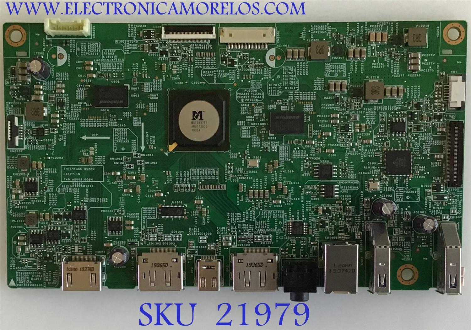 MAIN MONITOR DELL / 32515302 / 748.A2603.001N / 7ZB.A2601.0001 / PANEL LM250WQ3(SS)(A1) / MODELO U2518DT