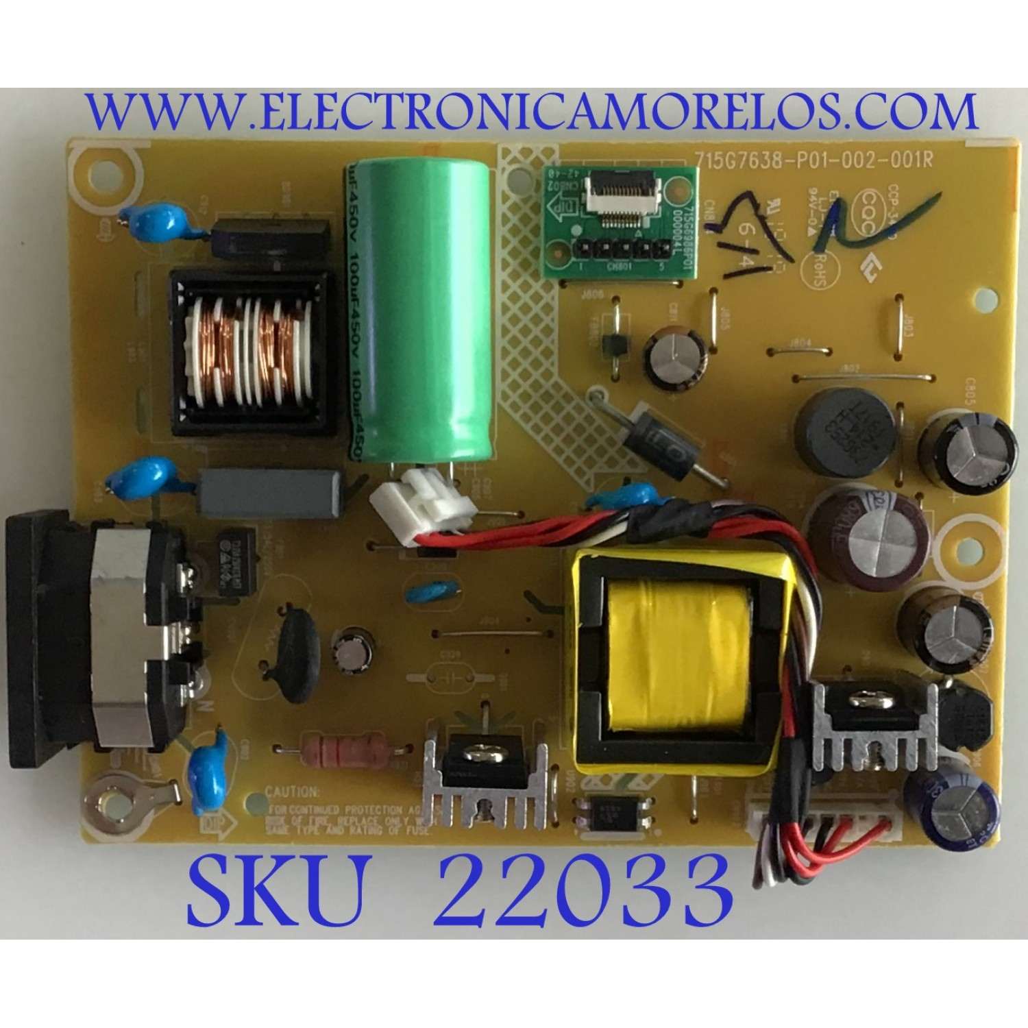 FUENTE DE MONITOR VIEWSONIC / PLPCFH491GQE8 / 715G7638-P01-002-001R / (F)PLPCFH491GQE8 / PANEL LM270WF5 (S3)(A1) / MODELO VA2759-SMH